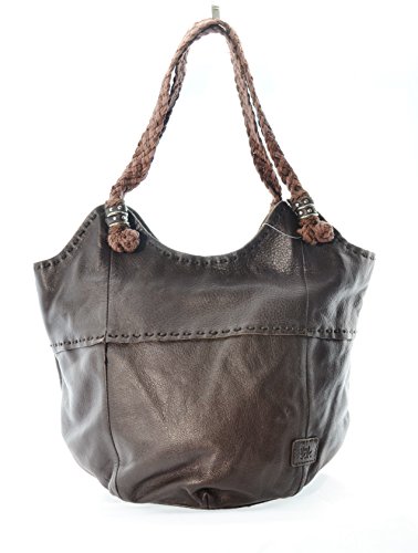 The Sak Indio leather medium tote shoulder bag woven straps