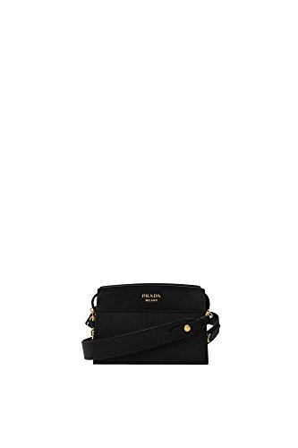 Prada Black Leather Clutch Bag With Shoulder Strap 1bh043 Waist bag