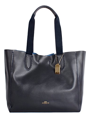 Coach Soft Pebble Leather Derby Tote F58660 Midnight Lapis