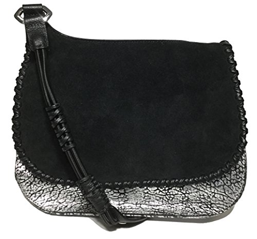 orYANY Woman’s Leather/Suede Cross Body, Black/Silver