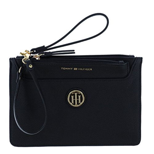 Tommy Hilfiger Womens Wristlet and Pouch Set (Black)