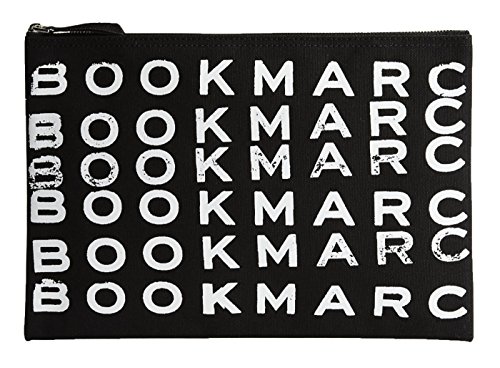 Marc Jacobs Black Bookmarc Print Flat Pouch Clutch