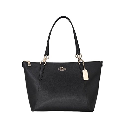 Coach AVA Leather Shopper Tote Bag Handbag(Black)
