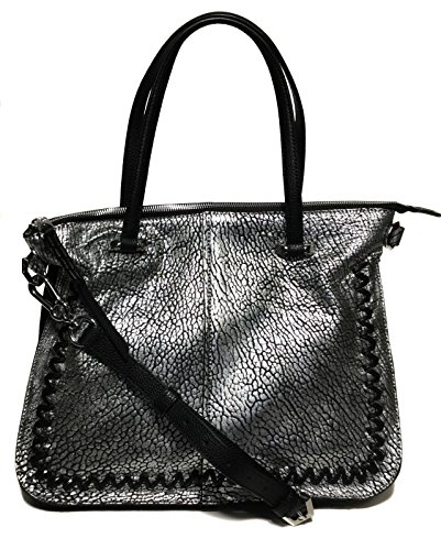 orYANY Woman’s Leather/Suede Satchel, Silver