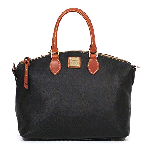 Dooney & Bourke R1668T BL Black Domed Satchel Leather Handbag