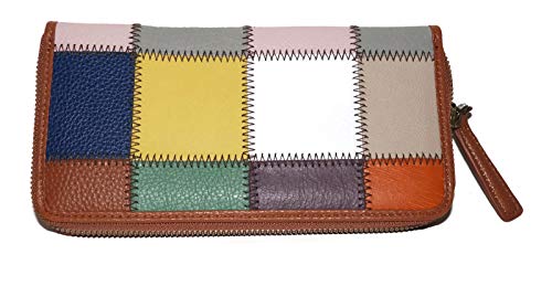 KOOBA Mylti Color Patch Z/A Zip Wristlet Wallet