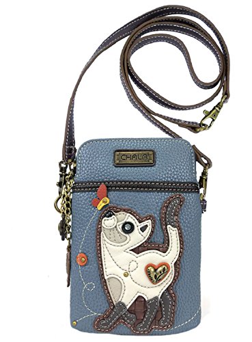 Chala Slim Cat Cellphone Crossbody Handbag – Convertable Strap, Cat Lovers Gift