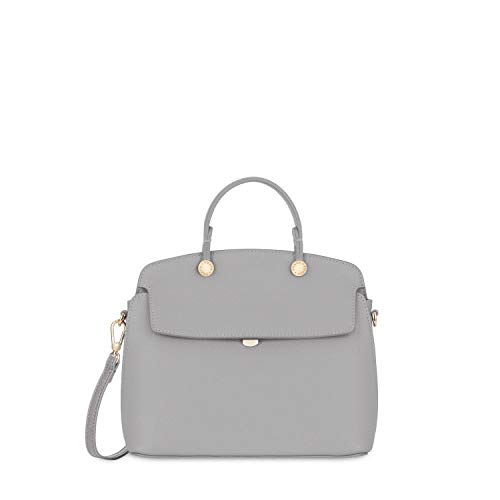 Furla My Piper Ladies Small Gray Onice Leather Shoulder Bag 977729