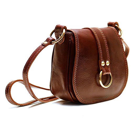 Floto Women’s Saddle Bag in Brown Italian Calfskin Leather – handbag shoulder bag