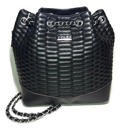 Aimee Kestenberg Black Bondi Quilted Python Backpack Handbag AK481715