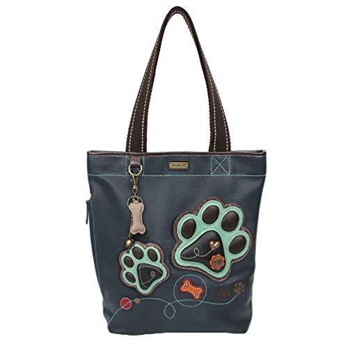 Chala Paw Print Everyday Zip Tote Shoulder Bag – Dog Lover Dog Mom Chala Handbags