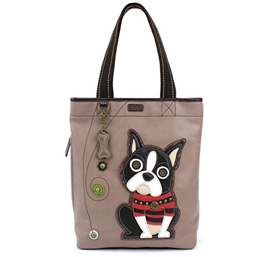 Chala Handbag Everyday Tote – Boston Terrier Warm Grey