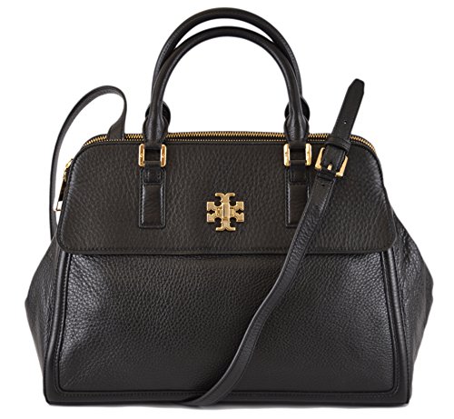 Tory Burch Women’s Black Leather Mercer Dome Convertible Purse Handbag O/S