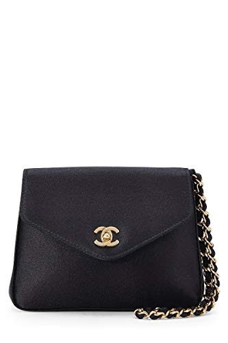 CHANEL Black Satin Chain Wristlet (Pre-Owned)