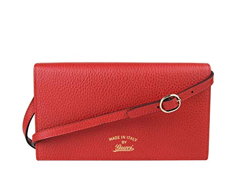 Gucci Women’s Swing Red Leather Crossbody Clutch Wallet 368231 6523