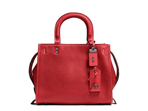 COACH 1941 Rogue 25 in Glovetanned Pebble Leather Satchel BP/1941 Red