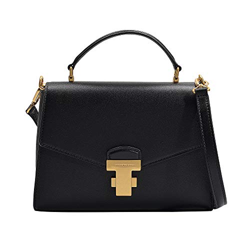 Tory Burch Women’s Juliette Top Handle Satchel Handbag Black Leather