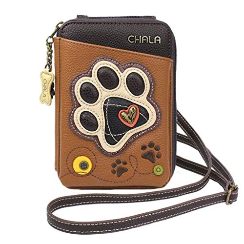 Chala Handbags Paw Print Wallet Crossbody Handbag – Convertable Strap, Dog Mom, Dog Lover