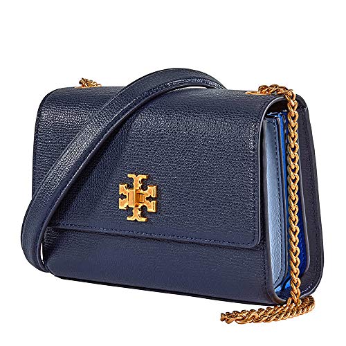 Tory Burch Kira Leather Mini Crossbody Handbag in Royal Navy