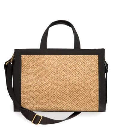 Eric Javits Luxury Fashion Designer Women’s Handbag – Bancroft Tote – Natural/Black