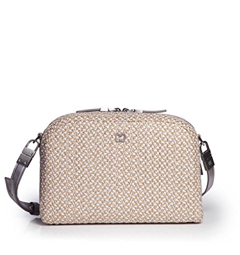 Eric Javits Luxury Fashion Designer Women’s Handbag – Squishee Courbe – Frost/White