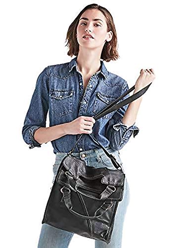 Lucky Brand Handbag Black Large Fold Over Tote Bag Women’s HKD0073