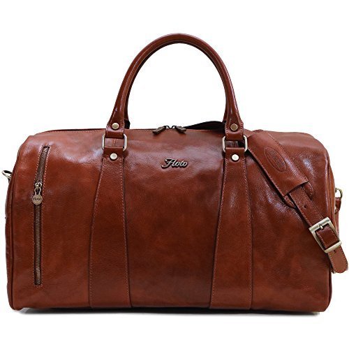 Floto Collection Duffle Bag in Brown Italian Calfskin Leather