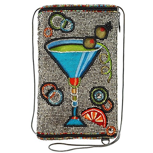 MARY FRANCES Cocktail Time Beaded-Embroidered Crossbody Phone Bag
