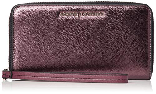 Armani Exchange Wristlet Round-zip, Women’s Wallet, Purple (Wine Tasting), 11.0×2.0x20.0 cm (B x H T)