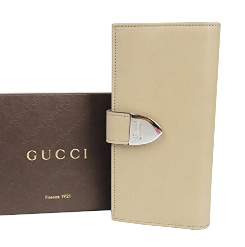 Gucci Continental Signoria Beige Leather Clutch Wallet 231837 2609