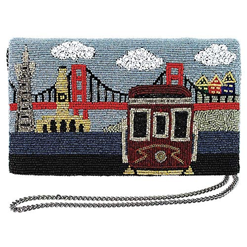 MARY FRANCES City By The Bay Beaded San Francisco Crossbody Clutch Handbag