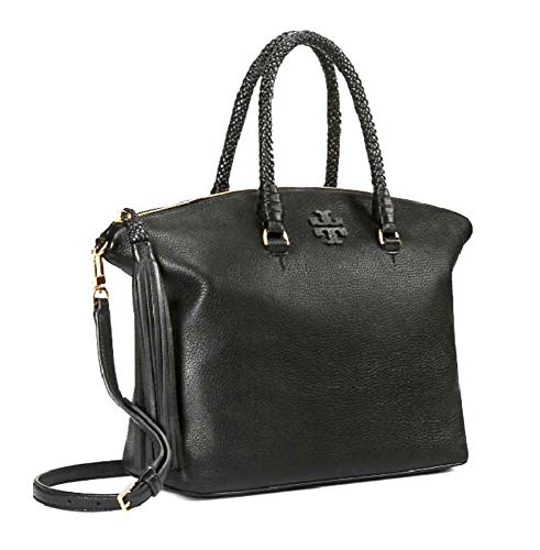 Tory Burch Taylor Leather Satchel Women’s Leather Handbag (Black)