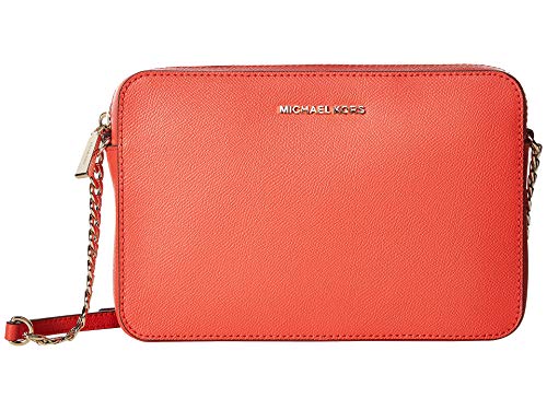 MICHAEL by Michael Kors Jet Set Travel Coral Saffiano Leather Large Crossbody Coral one size
