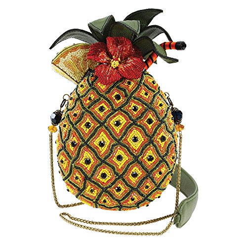 MARY FRANCES Fun in the Sun Beaded Pineapple Drink Novelty Handbag