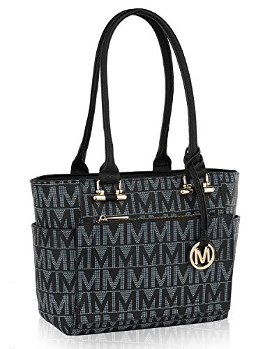 MKF Shoulder Handbag for Women: Vegan Leather Satchel-Tote Bag, Top-Handle Purse, Ladies Pocketbook Black