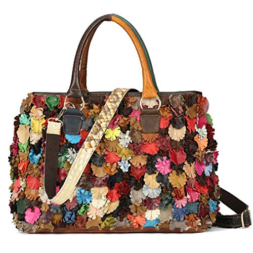 On Clearance Luxury Multicolor Tote Flower Big Shoulder Bag Floral Colorblock Handbag Patchwork Purse-Sibalasi