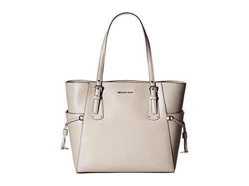 MICHAEL Michael Kors Voyager East West Signature Tote (Pearl Grey/Silver)