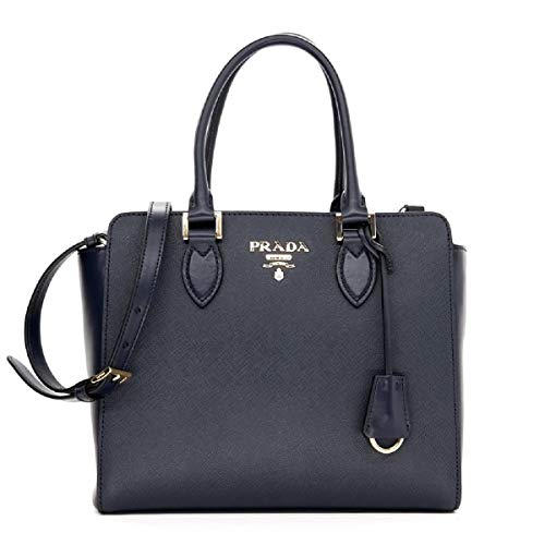 Prada Women’s Navy Blue Saffiano Lux Leather Handbag 1BA118