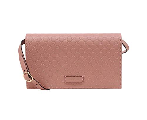 Gucci Women’s Soft Pink Leather Crossbody Wallet Bag 466507 5806