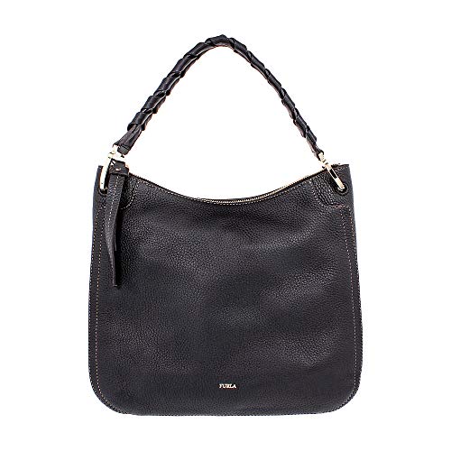 Furla Rialto Ladies Medium Black Onyx Leather Hobo Bag 981785