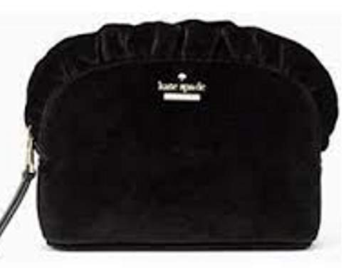 Kate Spade Marcy Dawn Place Black Velvet Mini Clutch Multi Use Bag