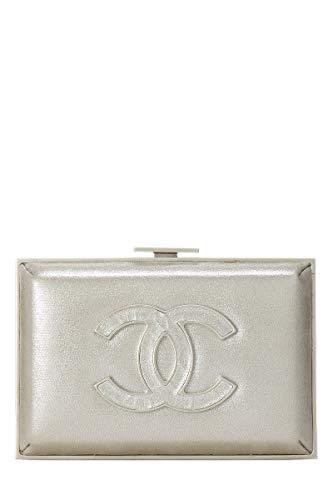 CHANEL Iridescent Silver Fabric Evening Wild Minaudiere (Pre-Owned)