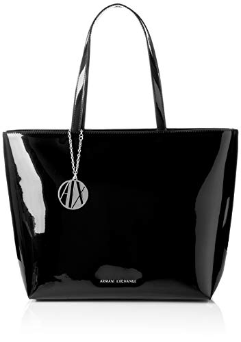 A|X Armani Exchange Zip Top Tote Bag, black
