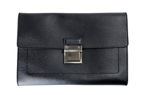 Versace Women’s Black Textured Leather Clutch Bag