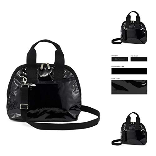 LeSportsac Black Patent Amelia Convertible Crossbody & Top Handle Tote Handbag, Style 3354/Color 9908