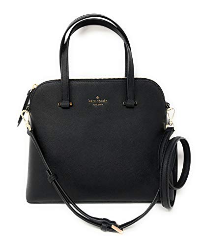 Kate Spade New York Maise Medium Dome Leather Satchel Handbag in Black