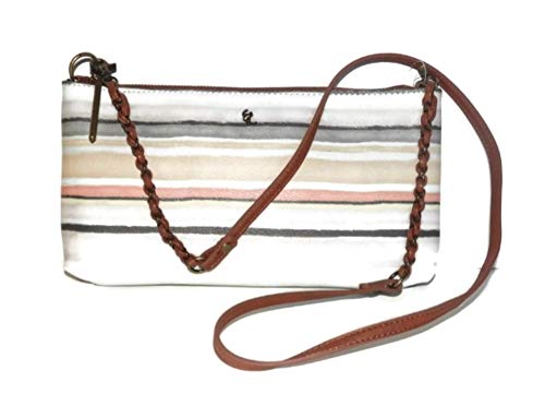 ELLIOTT LUCCA Gray Tan Pin Stripe Artisan Handbag 106675