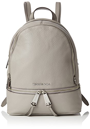 MICHAEL MICHAEL KORS Rhea Small Leather Backpack (Pearl Grey)