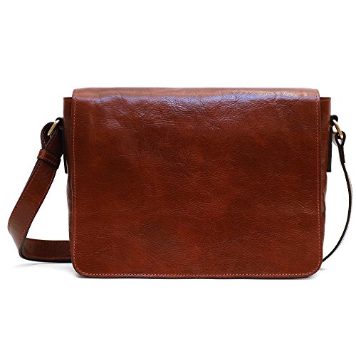 Floto Firenze Messenger Bag in Brown Full Grain Calfskin Leather