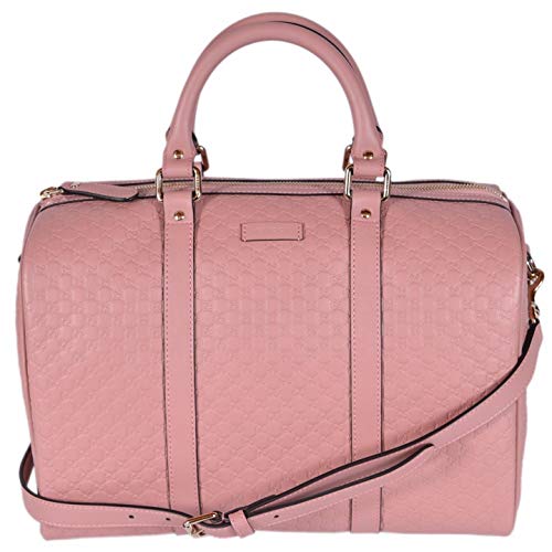 Gucci Women’s Leather Micro GG Guccissima Convertible Boston Satchel (Soft Pink 449646)